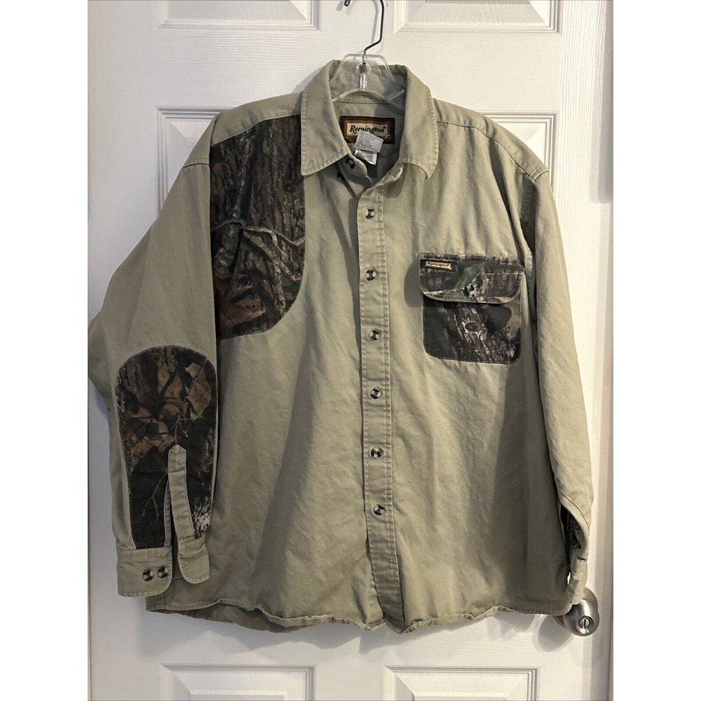 Remington Hunting Shirt Adult L Camo Canvas Button Up Shooting Outdoors